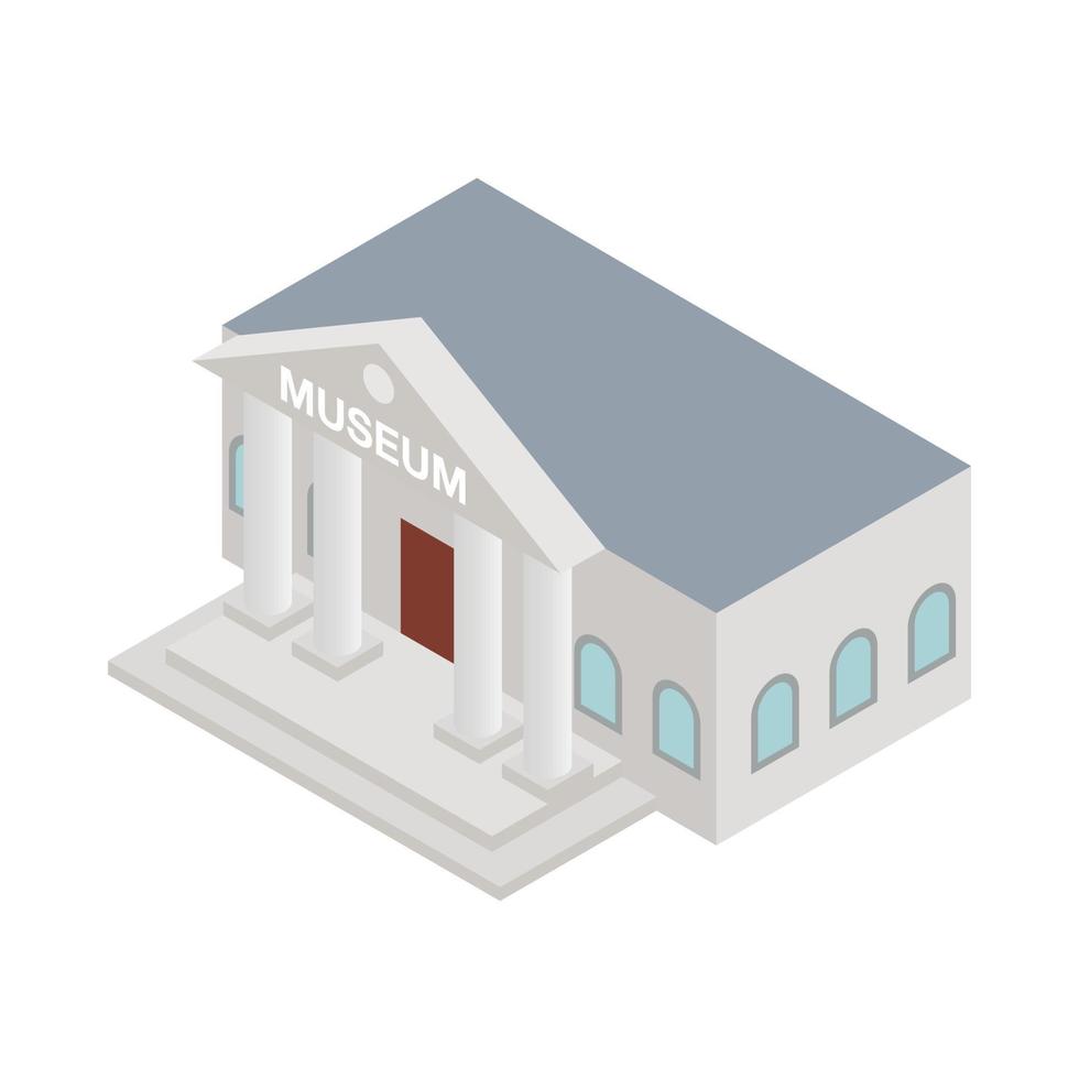 Museum icon, isometric 3d style vector