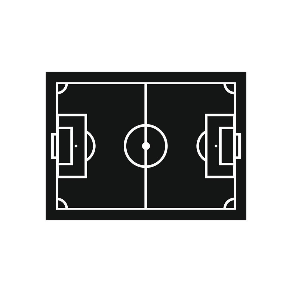 diseño de campo de fútbol icono simple negro vector