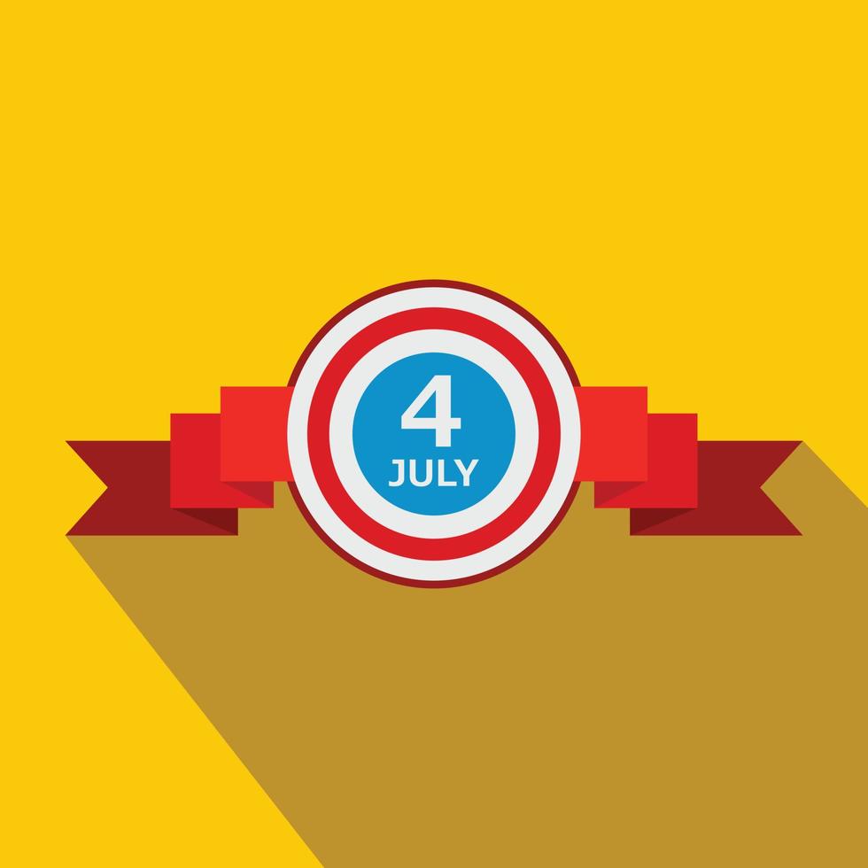 4th of July Independence Day badge with a ribbon vector