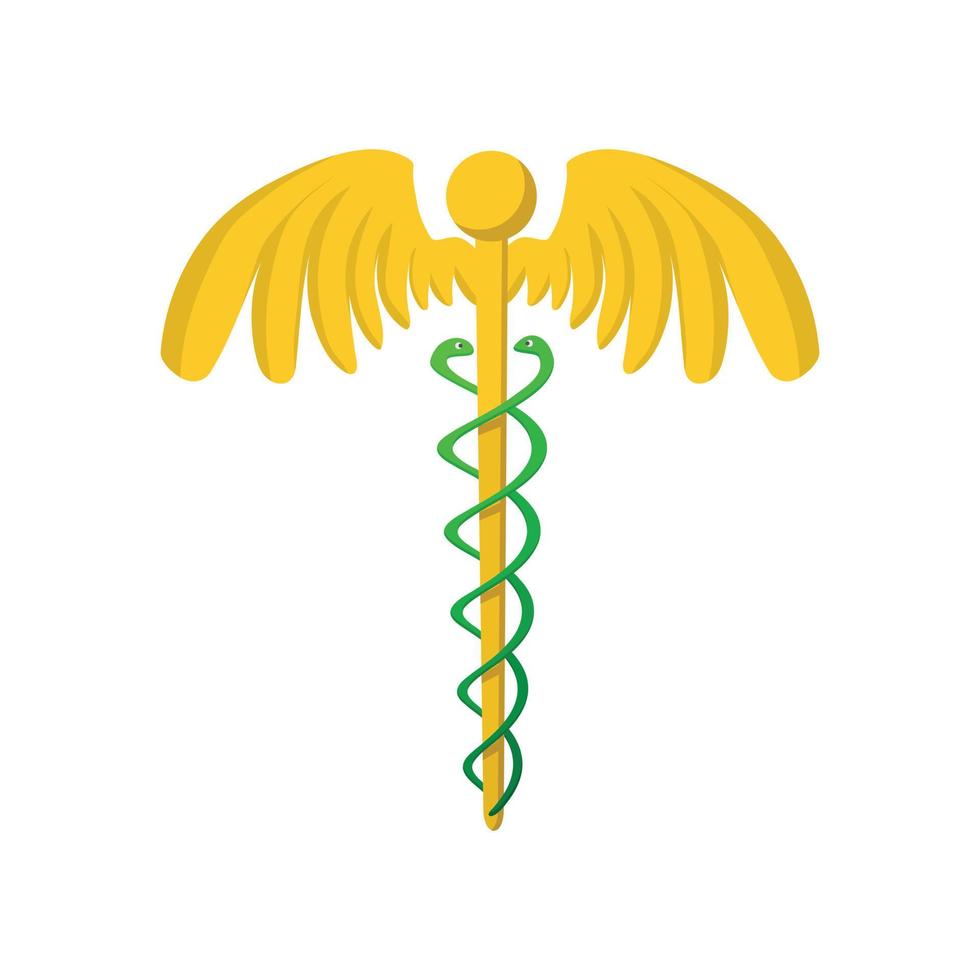Caduceus medical symbol cartoon icon vector