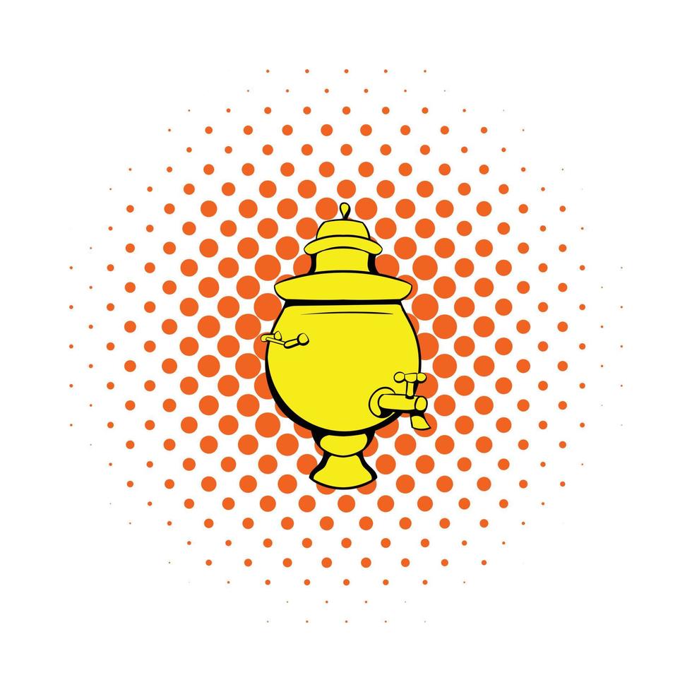 Samovar icon in comics style vector