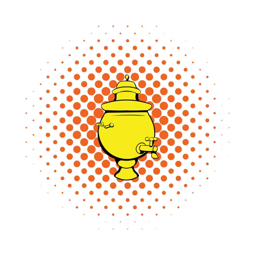 icono de samovar en estilo cómic vector