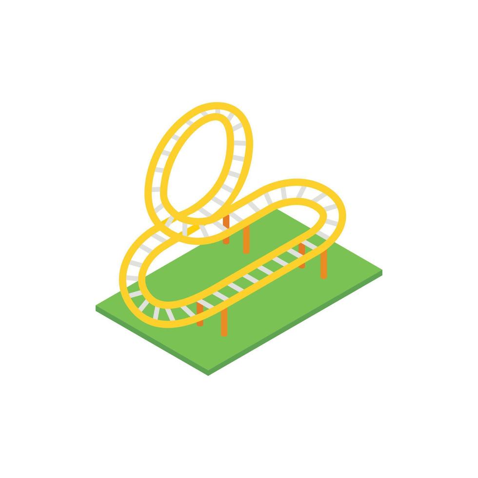 Rollercoaster isometric 3d icon vector