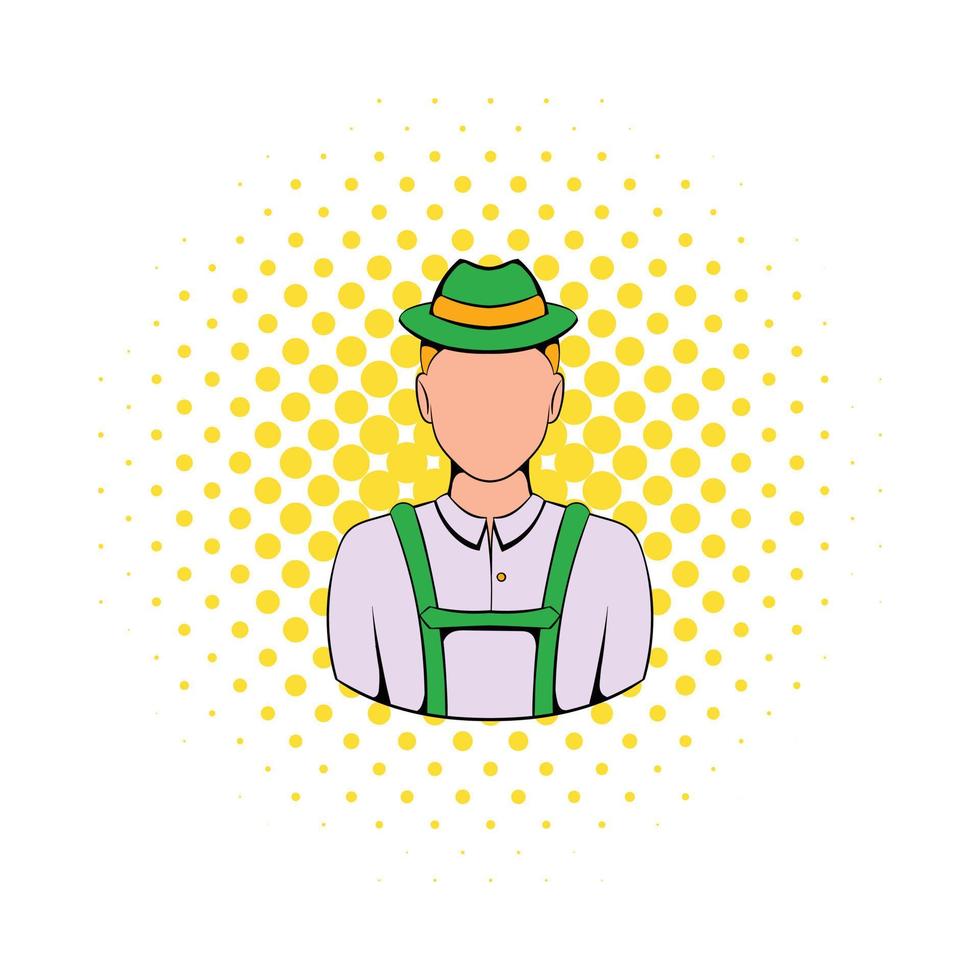 hombre en icono de traje tradicional bávaro vector