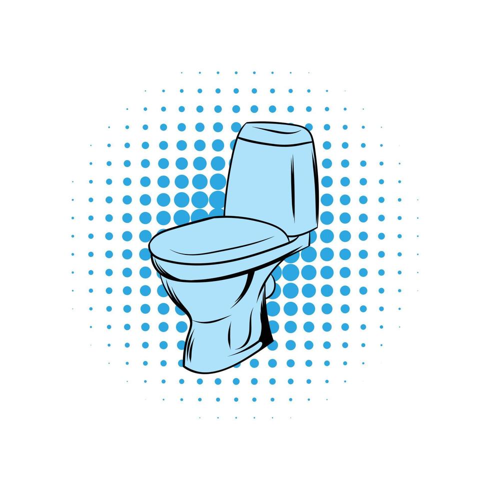 Blue toilet comics icon vector