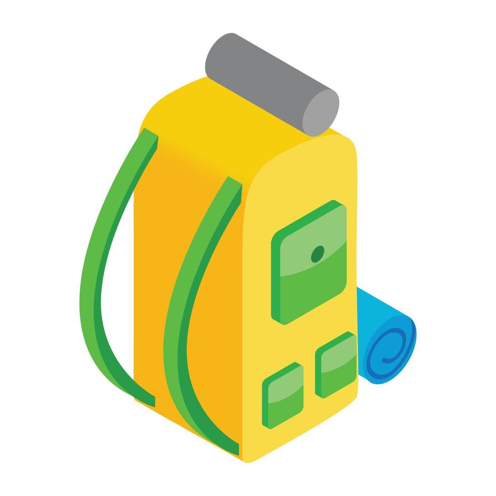 Backpack isometric 3d icon vector