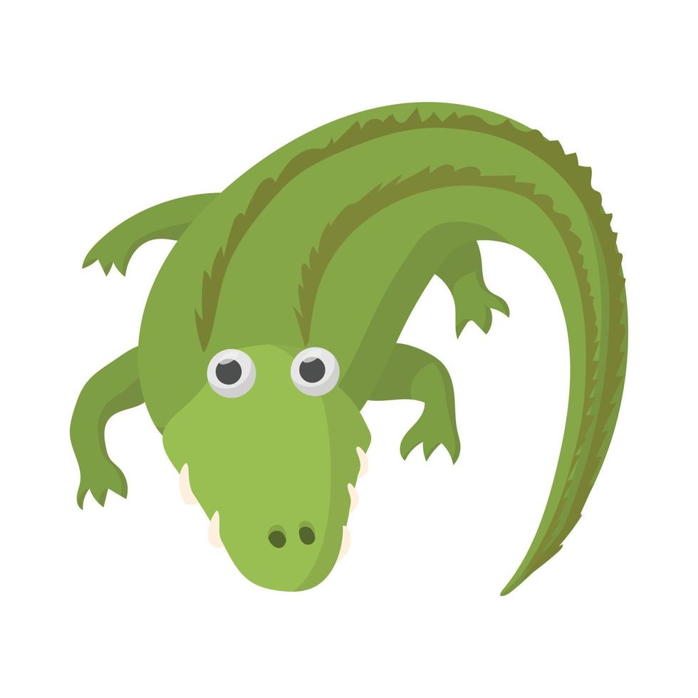 icono de cocodrilo, estilo de dibujos animados vector