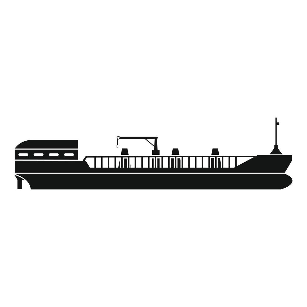 icono de barco de carga vector