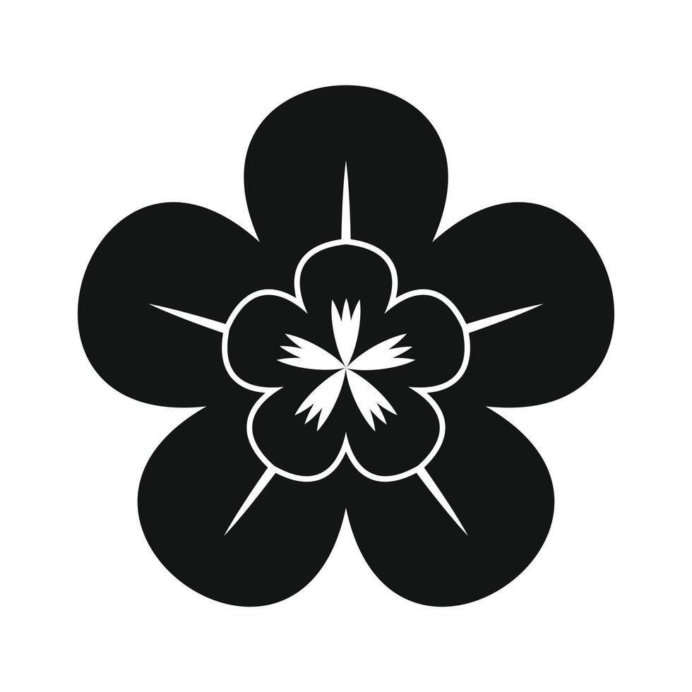 Orchid black simple icon vector