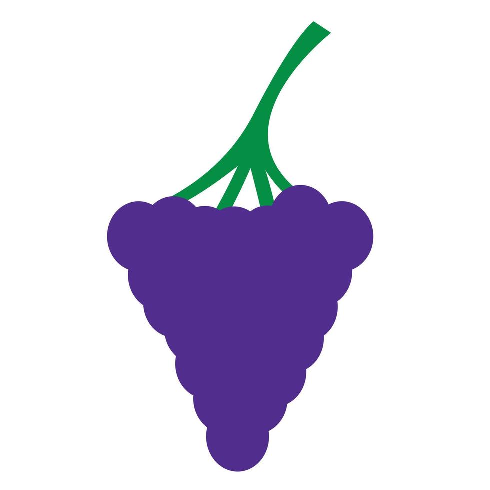 icono plano de uvas vector