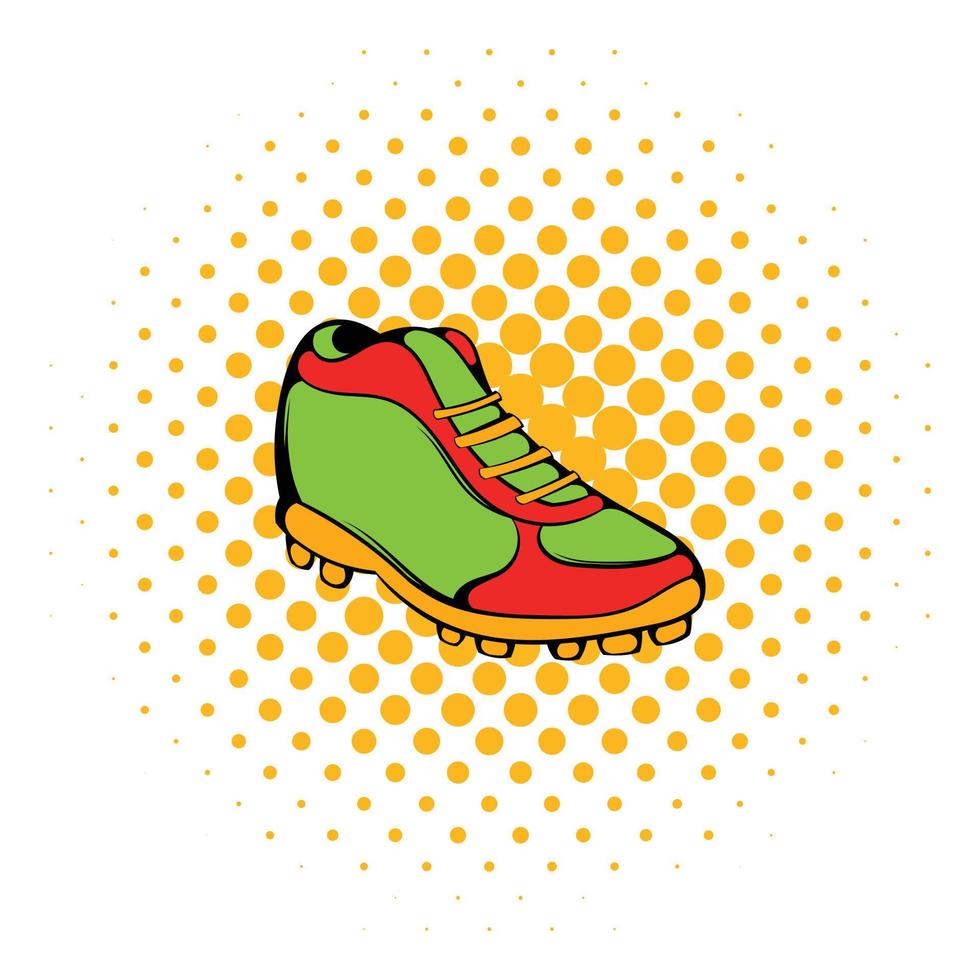 icono de bota de béisbol, estilo comics vector