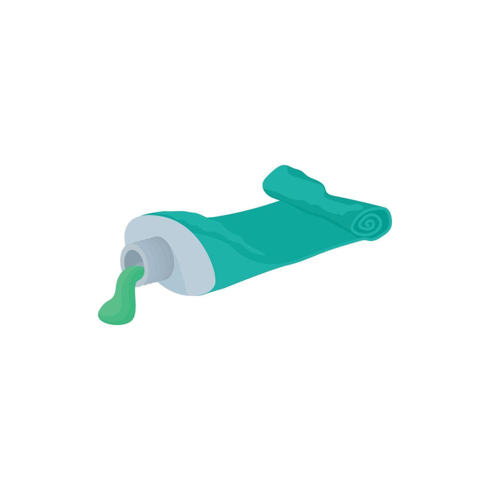 Used tube of toothpaste icon, cartoon style vector