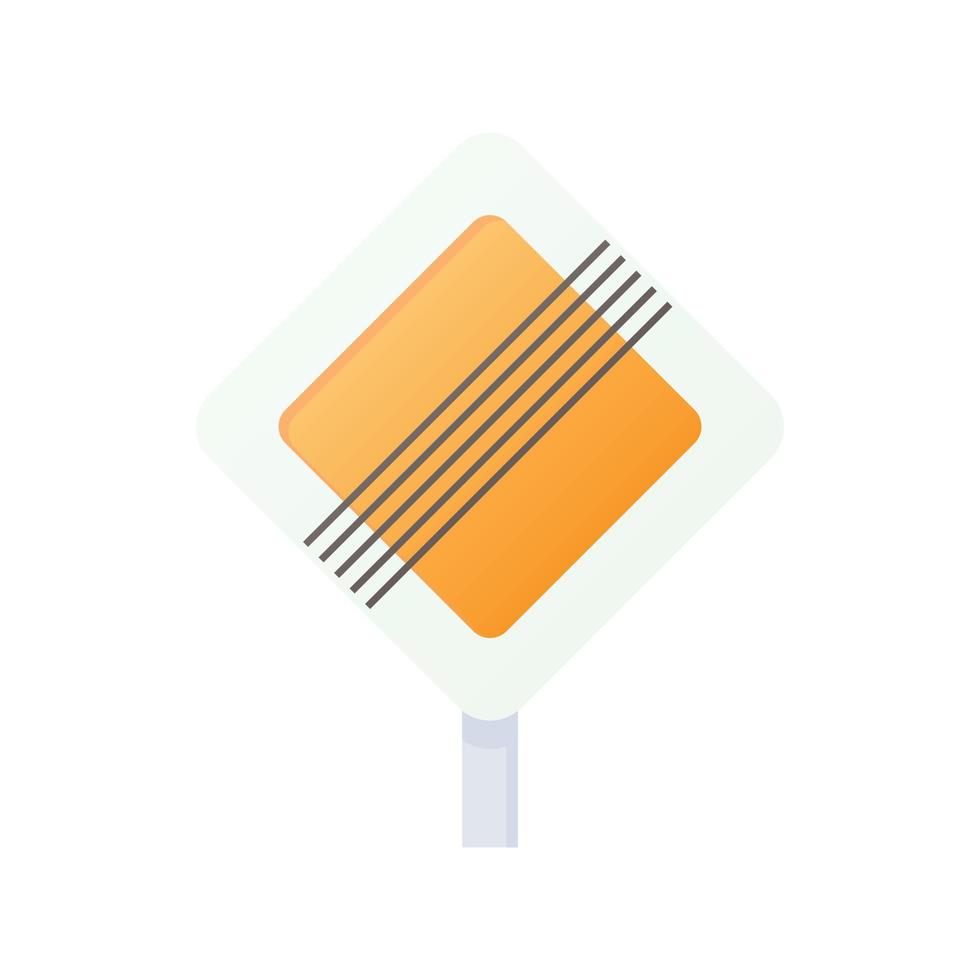 End of priority road sign traffic sign icon vector