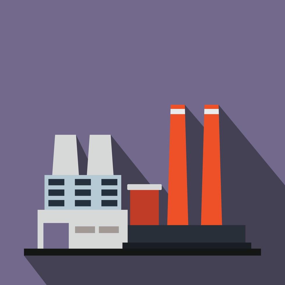 Factory building flat icon vector