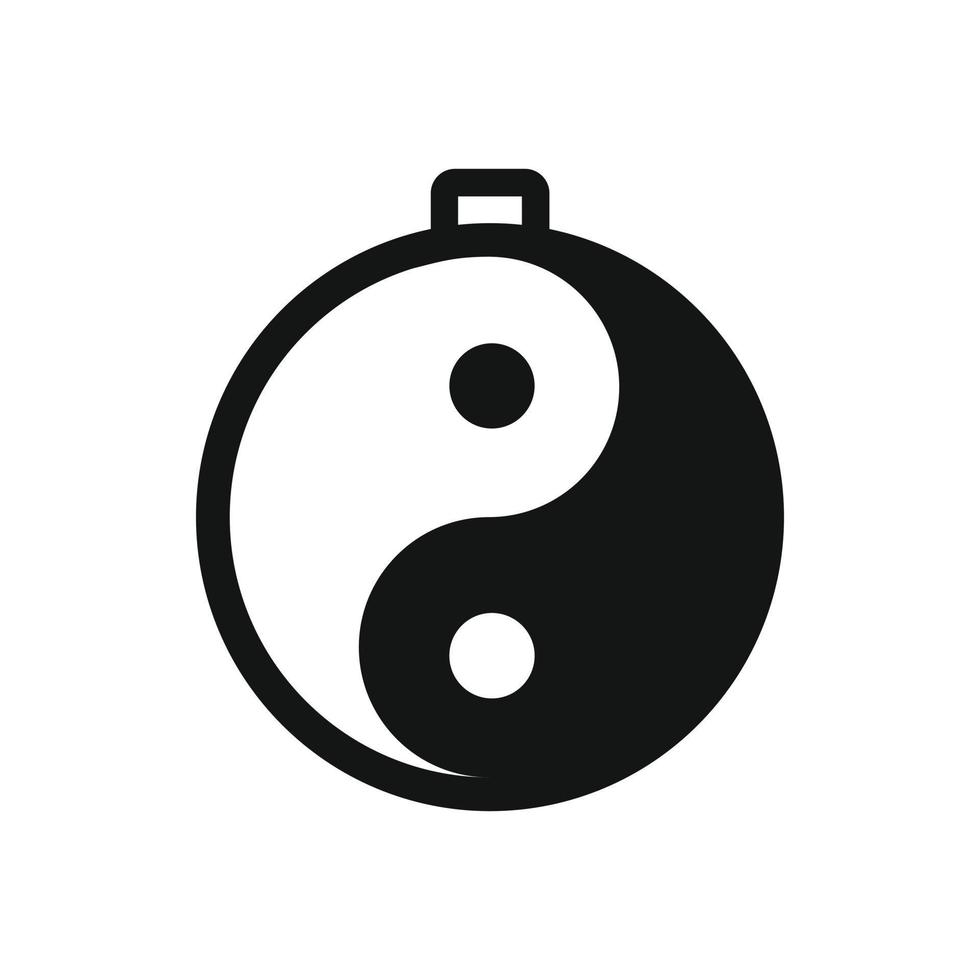 Amulet of yin yang icon vector
