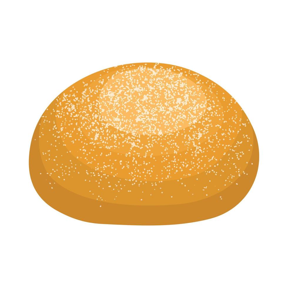 Round bread bun icon, realistic style vector