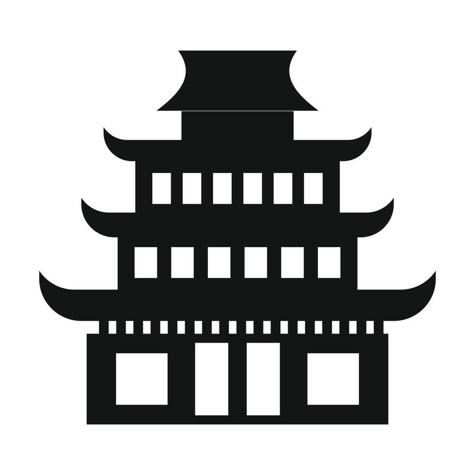 pagoda, simple, icono vector