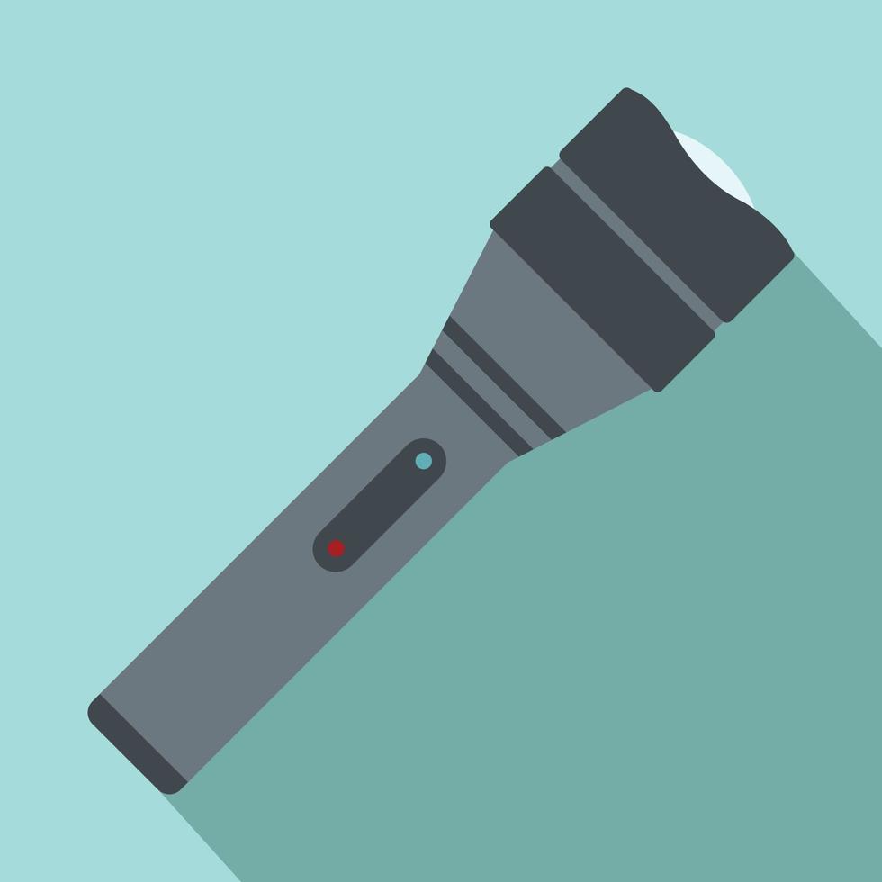 Black flashlight flat icon vector