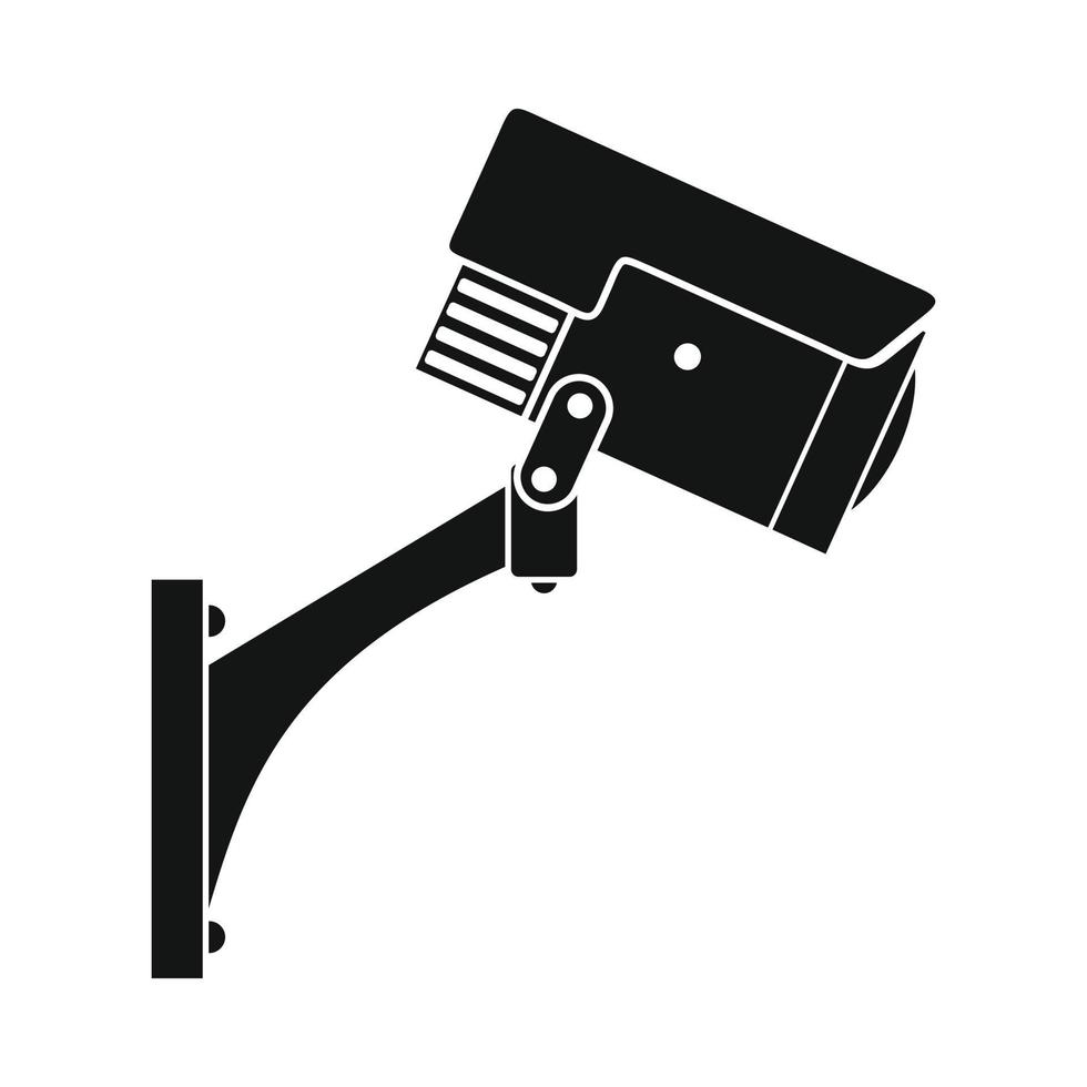 Surveillance camera black icon vector