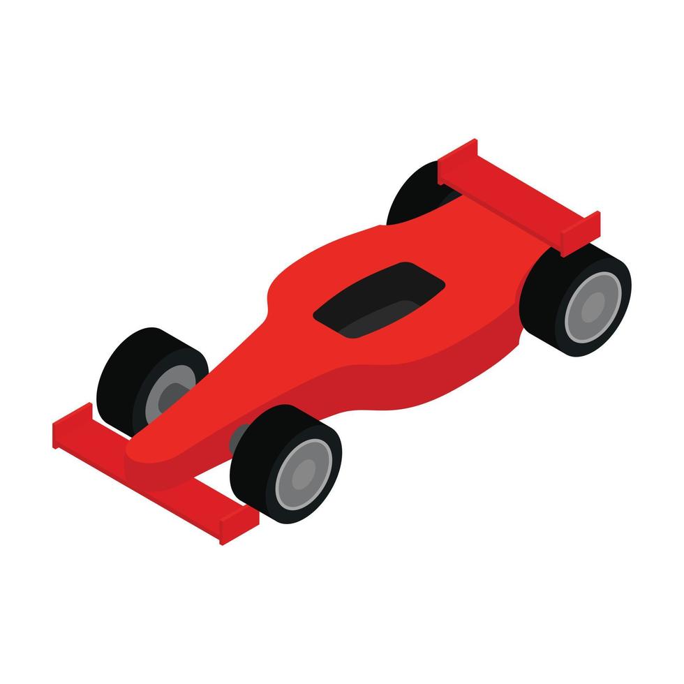 icono 3d isométrico del coche de carreras rojo vector