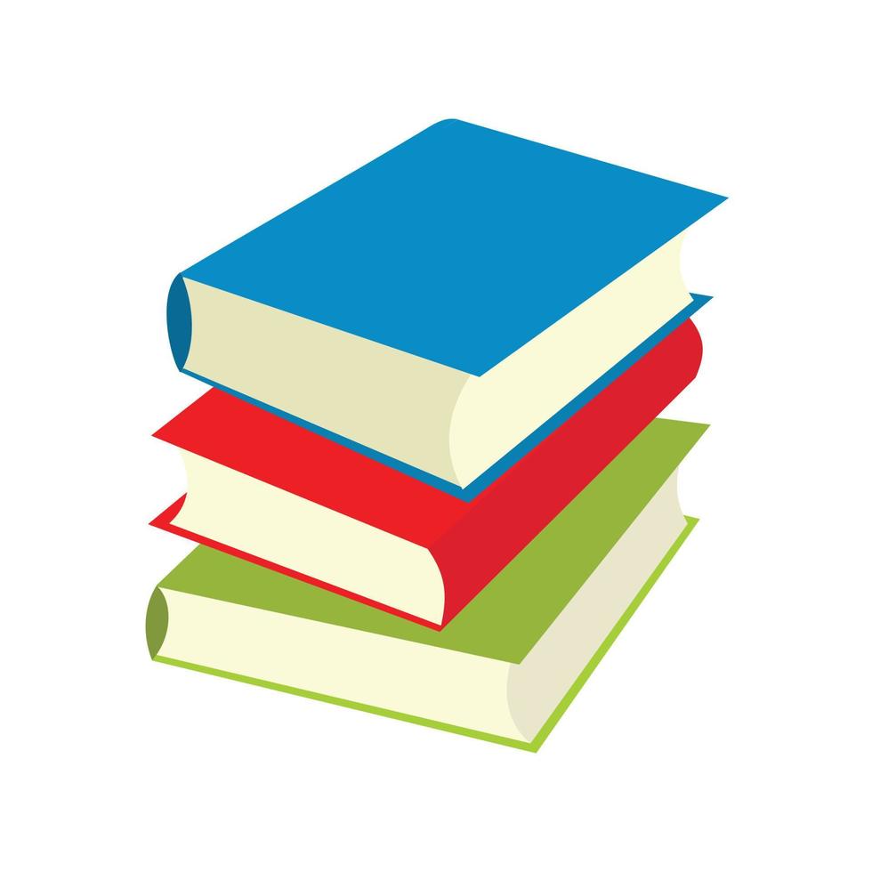 Three books flat icons vector