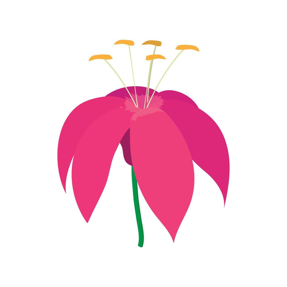 Pink flower icon, cartoon style vector