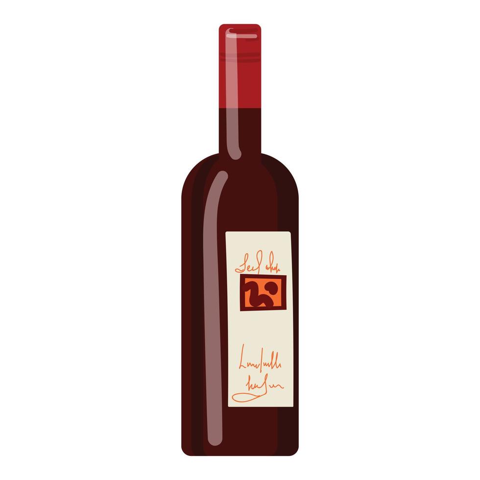 Wine bottle icon cartoon vector. Mulled wine vector