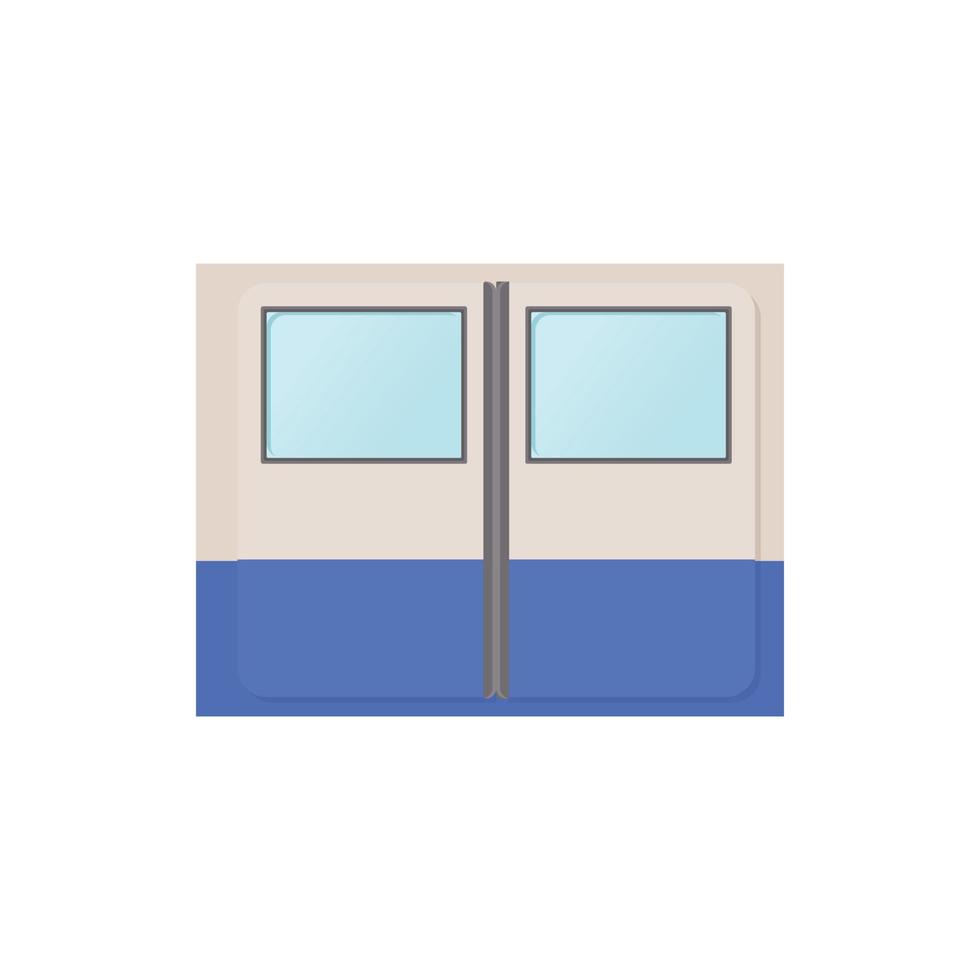 Subway train doors icon, cartoon style vector