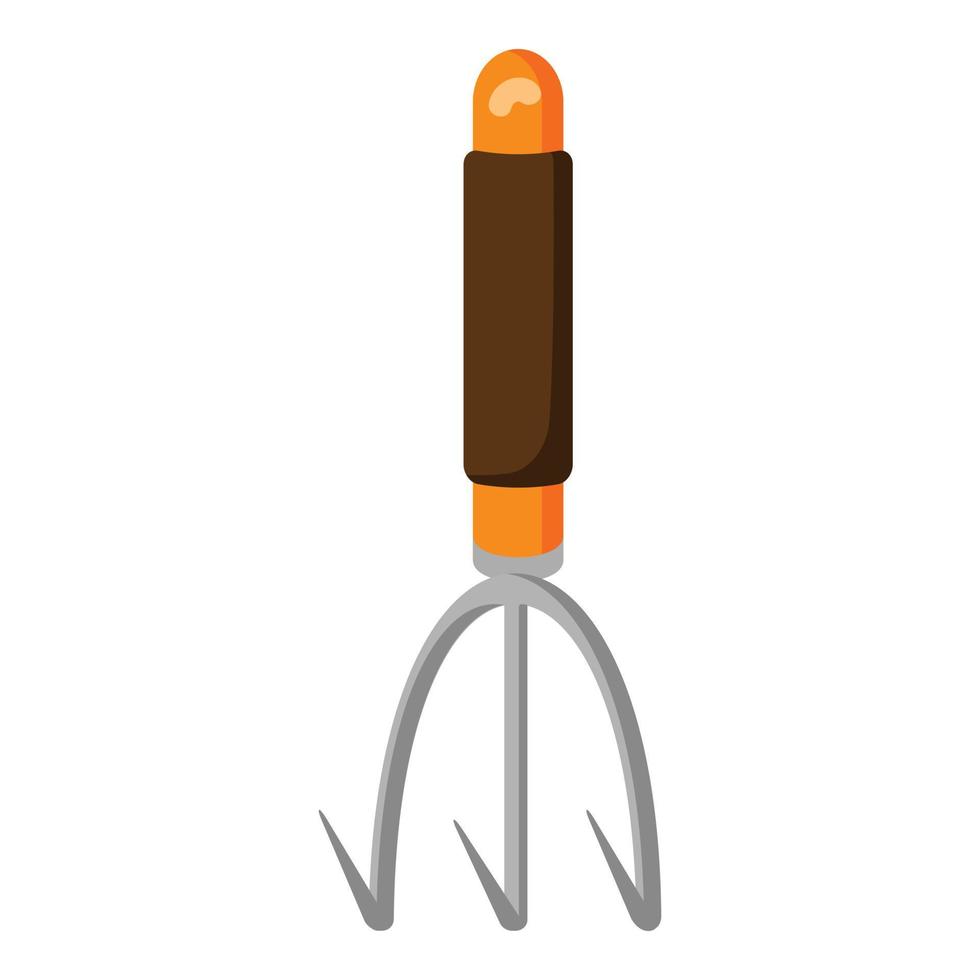 Plant pot rake icon cartoon vector. Farm tool. vector