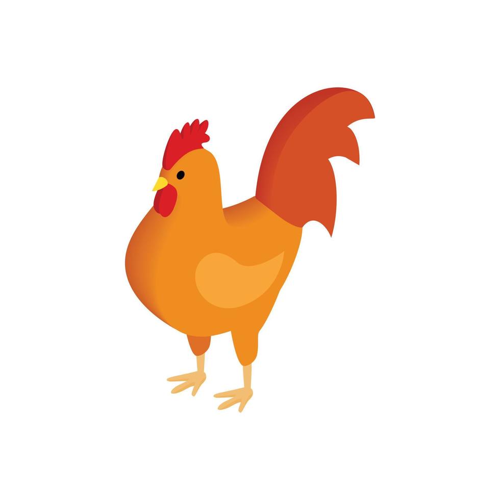 Brown hen isometric 3d icon vector