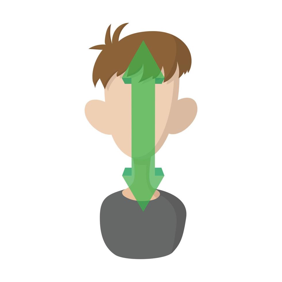 Man nods YES icon, cartoon style vector