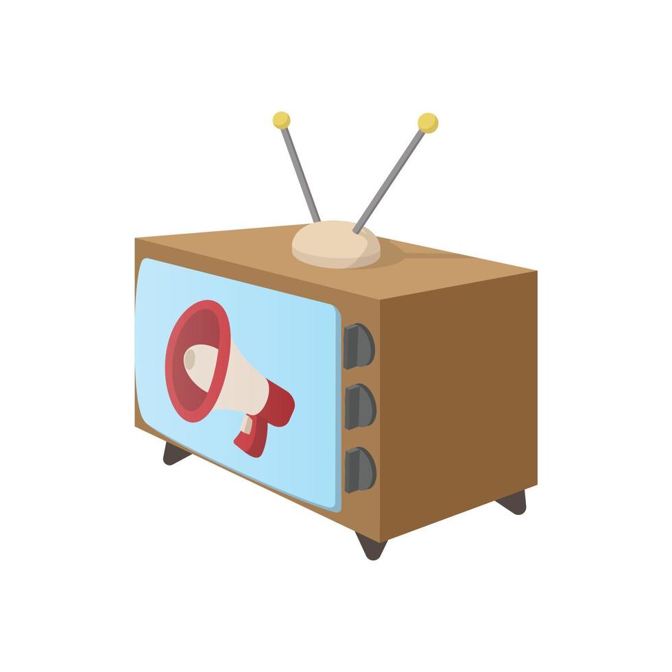 TV icon, cartoon style on white vector
