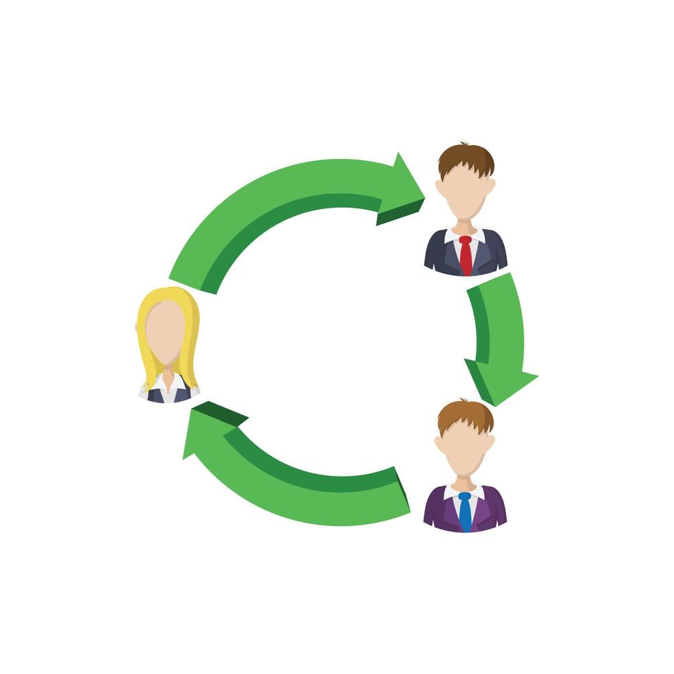 Office team icon, cartoon style vector