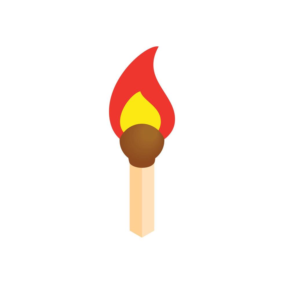 fósforo ardiente icono isométrico 3d vector