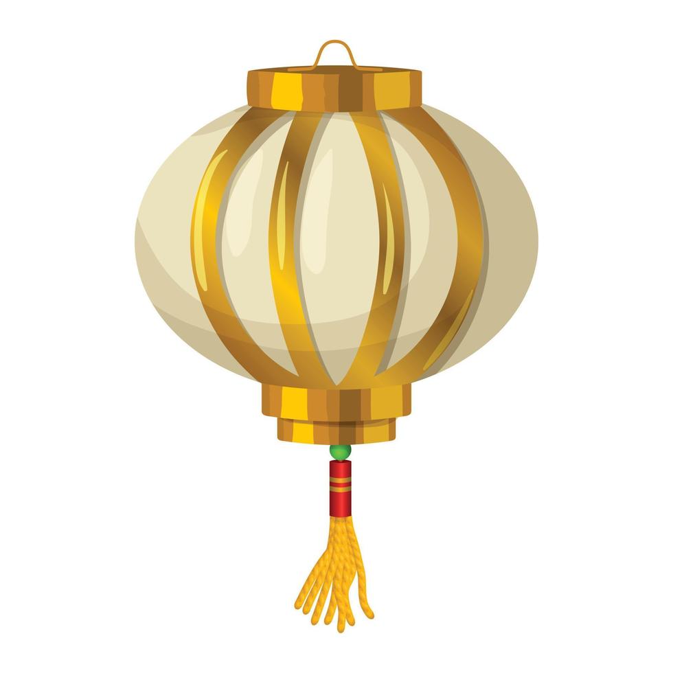 Chinese paper lantern icon in cartoon style vector