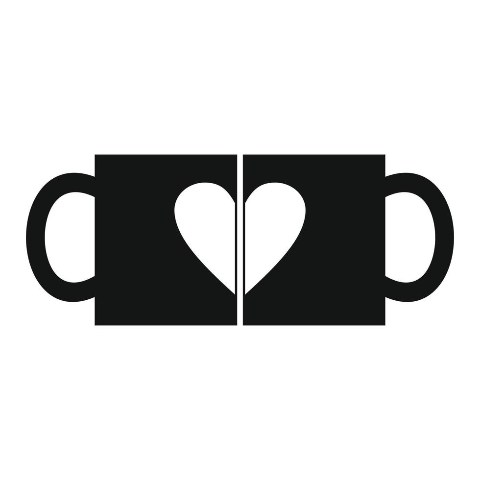 Valentine day couple cups vector
