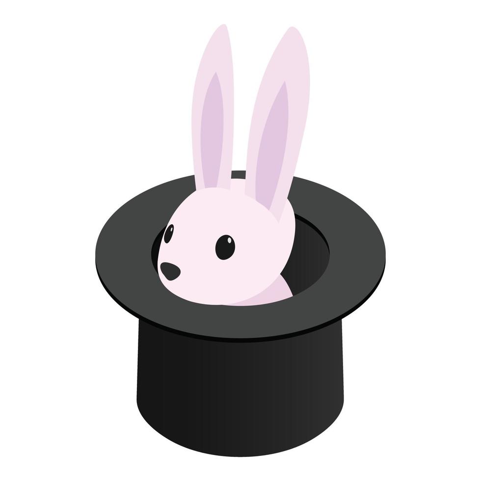 Rabbit appearing from a top magic hat vector