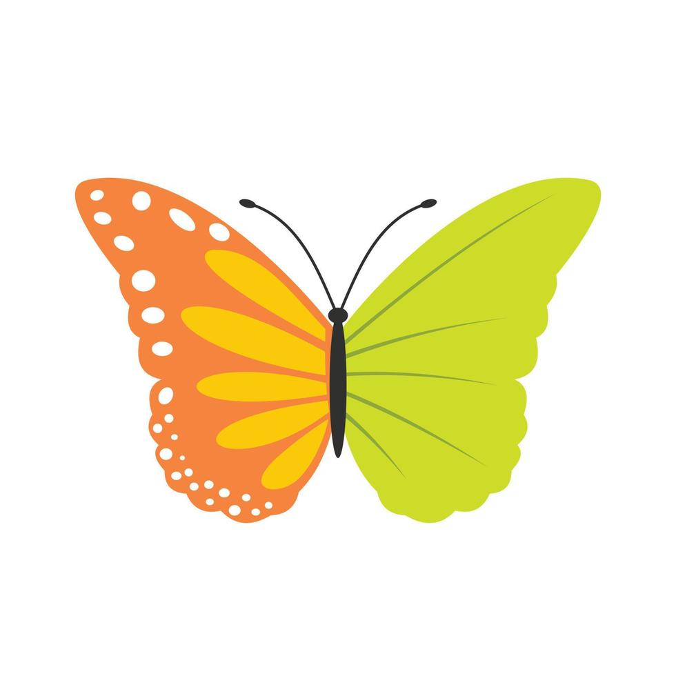 mariposa ecología plano icono vector