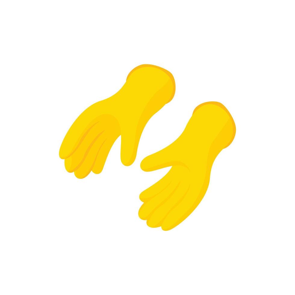 Yellow rubber gloves icon, cartoon style vector