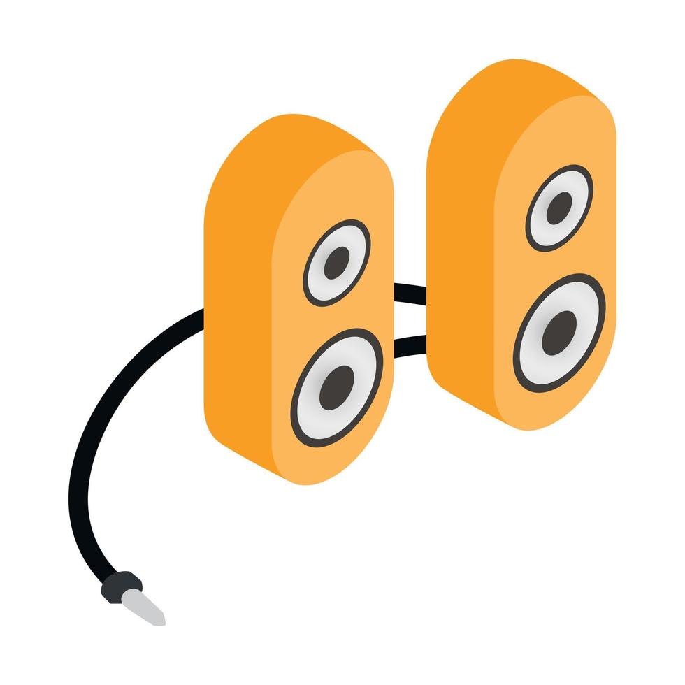 icono de altavoz de computadora, estilo de dibujos animados vector