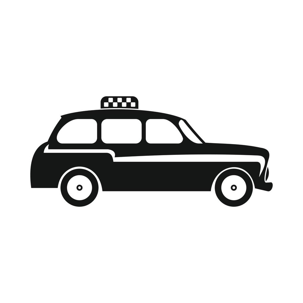 icono de taxi negro de Londres, estilo simple vector