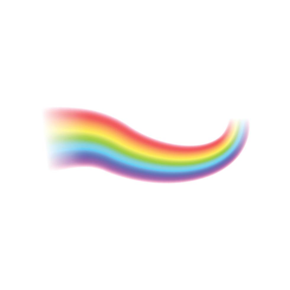 icono de línea curva de arco iris, estilo realista vector