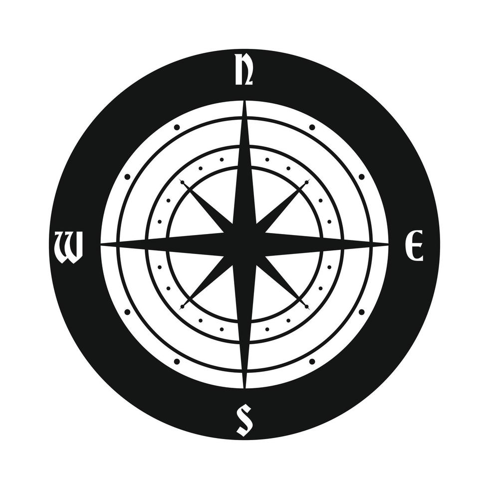Ancient compass icon vector
