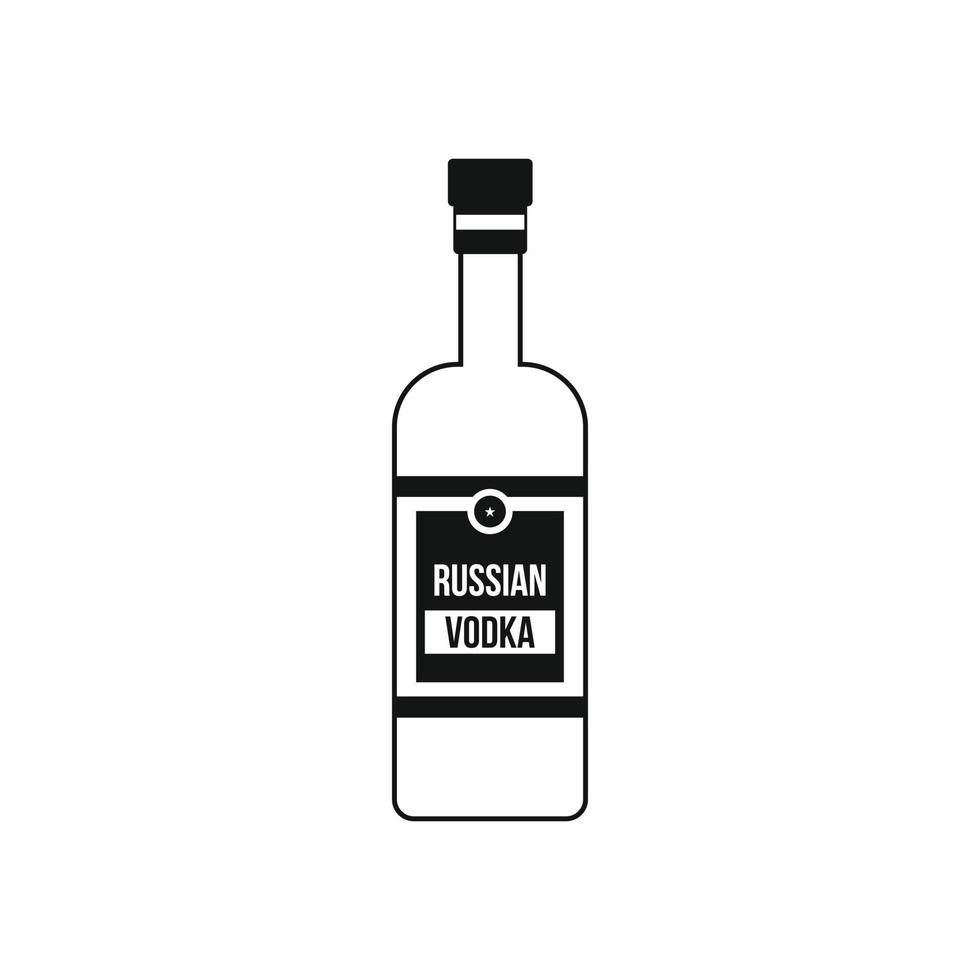 Bottle of vodka icon, simple style vector