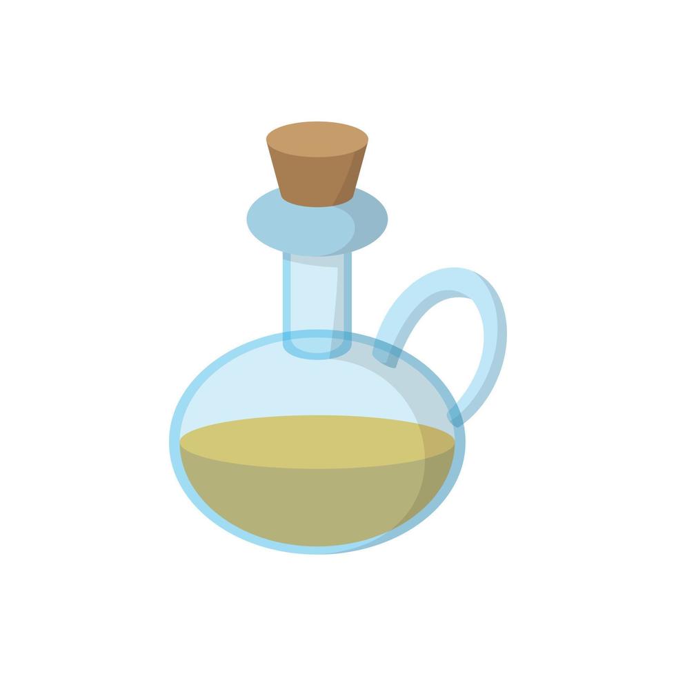 icono de botella de aceite de oliva, estilo de dibujos animados vector
