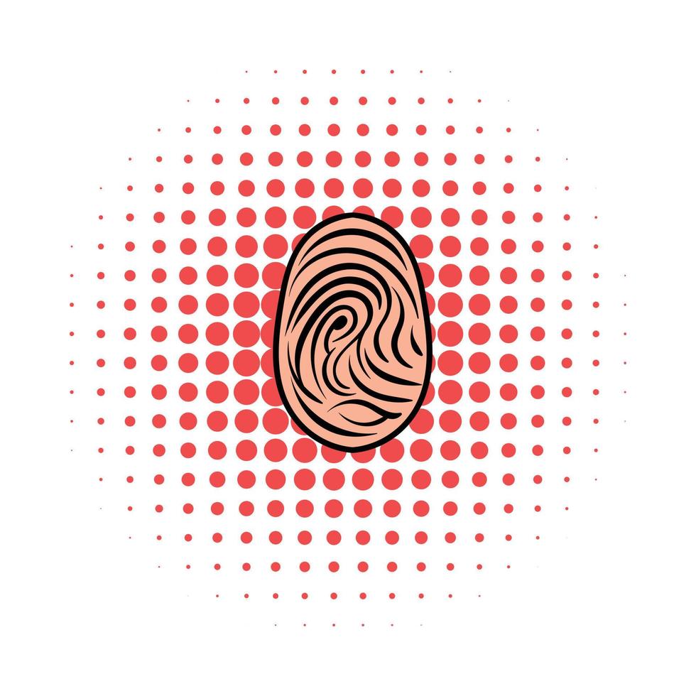 Fingerprint icon, comics style vector