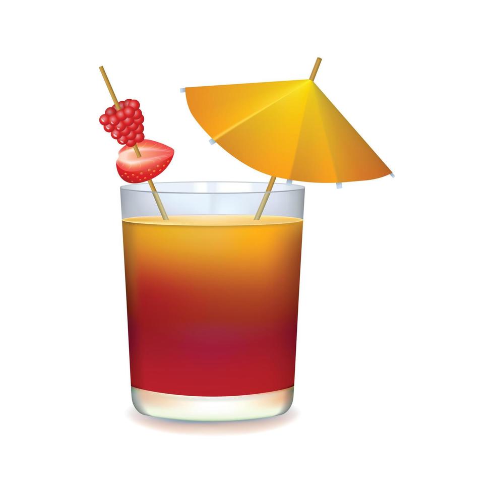 Colourful cocktail with umbrella vector