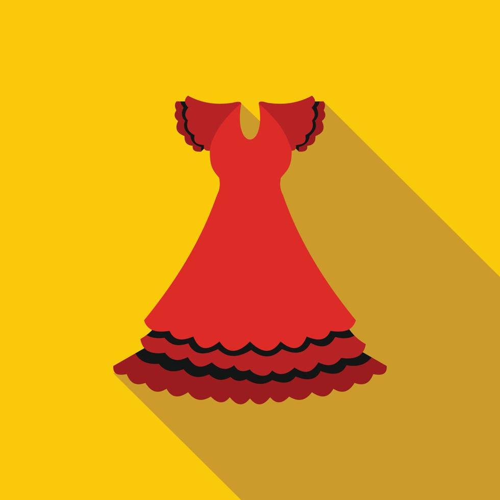 icono de vestido rojo, estilo plano vector