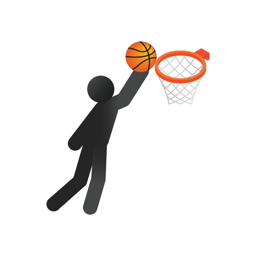 baloncesto, isométrico, 3d, icono vector