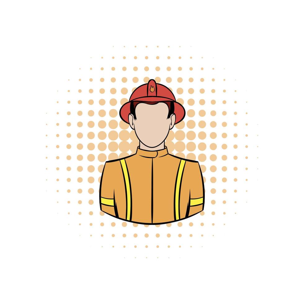 Fireman comics icon vector